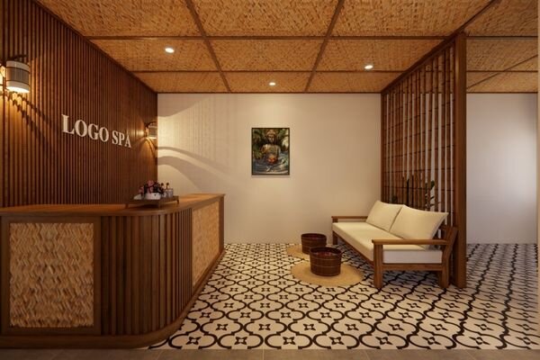 Quầy lễ tân đón tiếp khách tại Spa Massage Chill Out Đà Nẵng