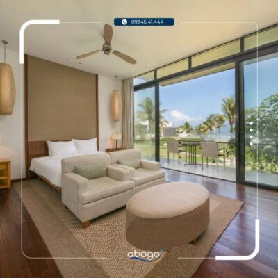 Phòng ngủ với thiết kế sang trọng hiện đại tại Không gian phòng khách rộng rãi tại Hyatt Regency Danang Resort and Spa