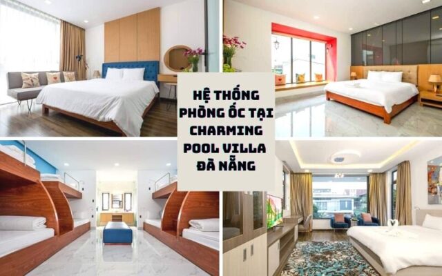 Phòng ốc được thiết kế trang nhã, màu sắc trẻ trung, năng động tại Charming Pool Villa Đà Nẵng
